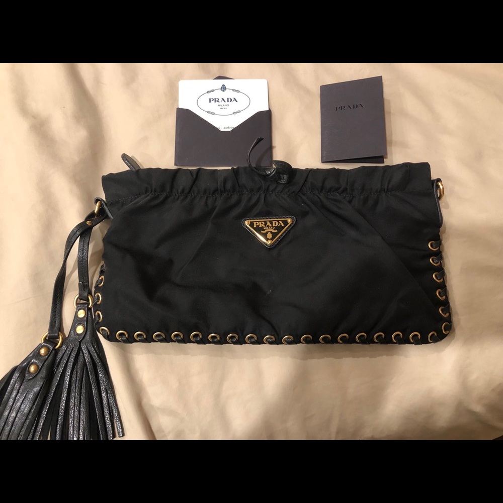 Prada black clutch